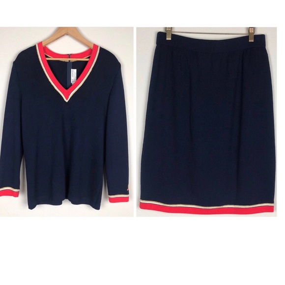 ST. JOHN | KNITTED SKIRT AND TOP SET 12 - Picture 2 of 8